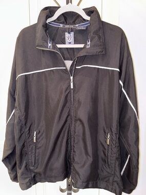 Sunice Full Zip Windbreaker Jacket with White Piping High Collar Golf Size Large